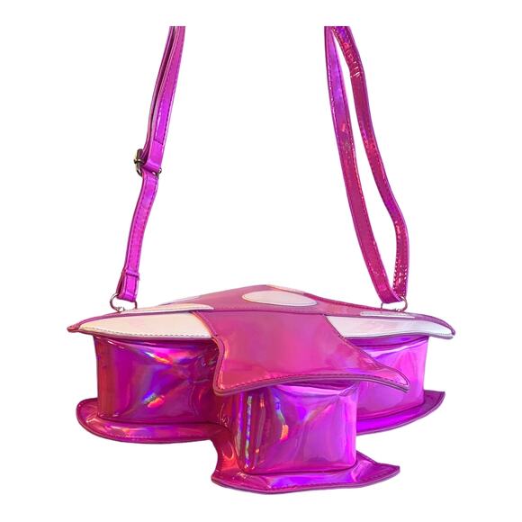 Shroomaroonies Psychedelic Pink MUSHROOM HANDBAG Purse 12x10 Crossbody Shoulder! - Picture 4 of 10